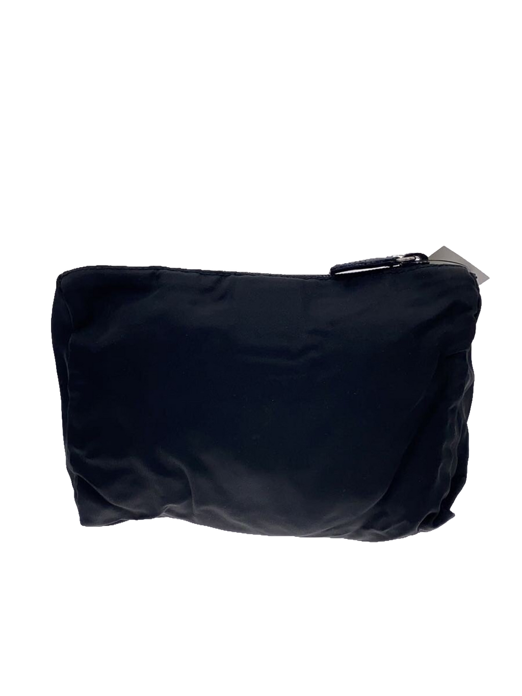 PRADA Milano Pochette nylon Re-Nylon noir plaque triangle argentée