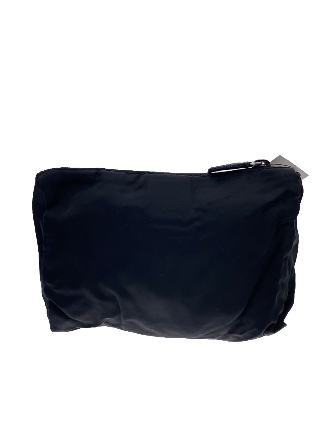 PRADA Milano Pochette nylon Re-Nylon noir plaque triangle argentée