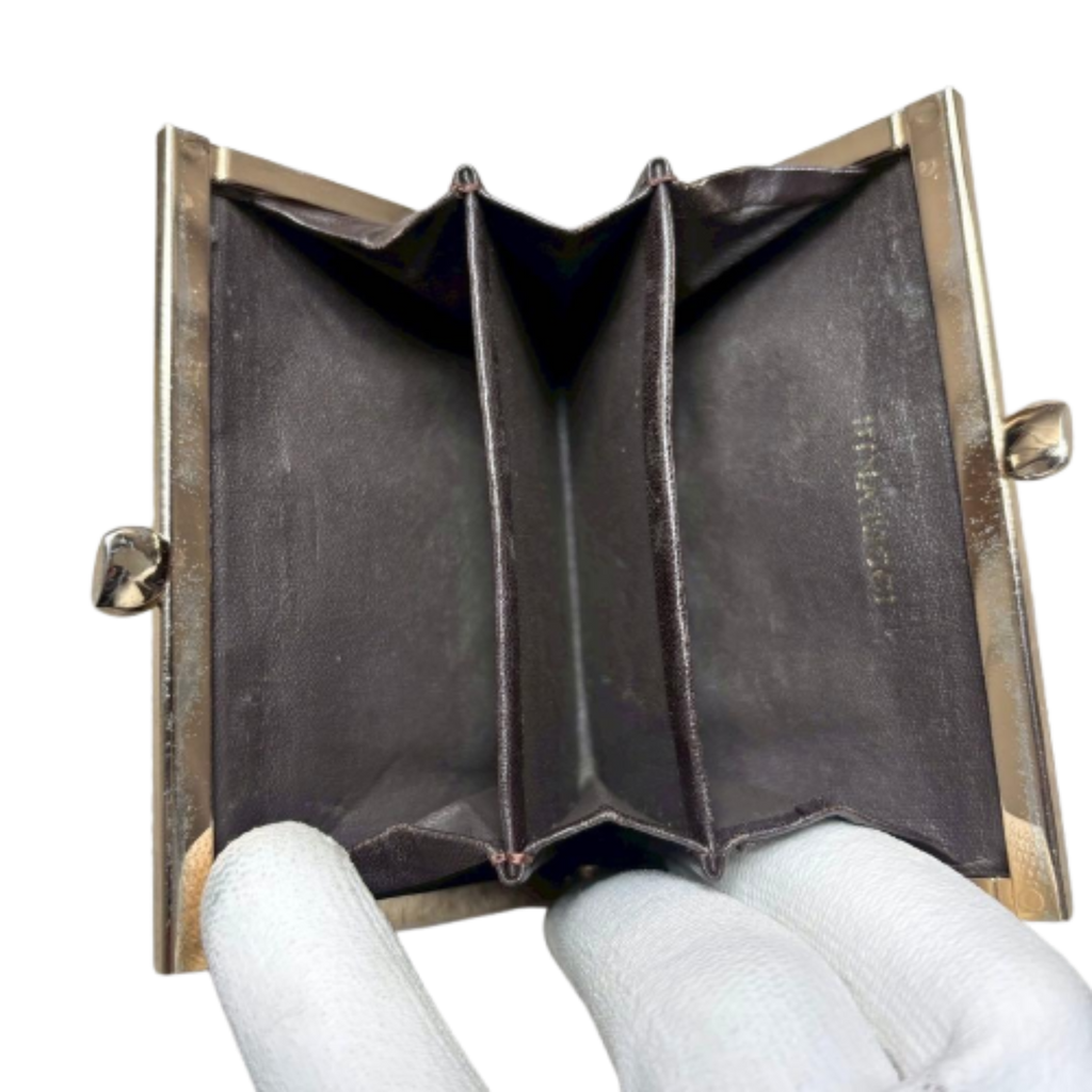NINA RICCI Porte-monnaie fermeture à fermoir marron gris