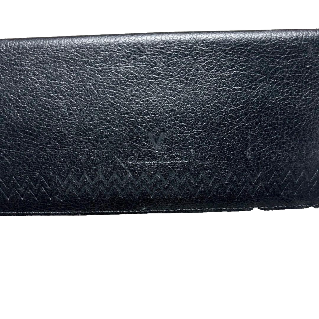 Giovanni Valentino Wallet Black Leather Long Bifold Italian Designer Vintage