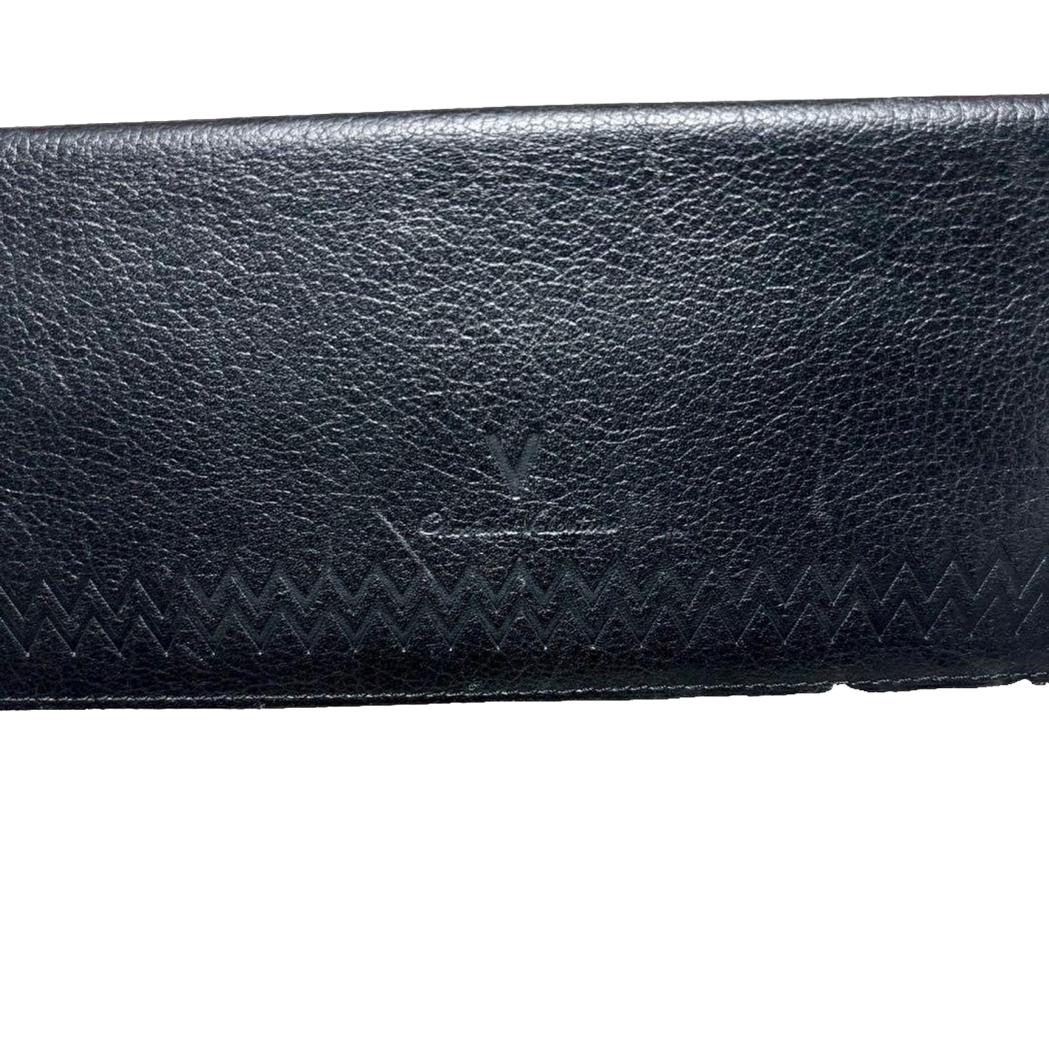 Giovanni Valentino Wallet Black Leather Long Bifold Italian Designer Vintage
