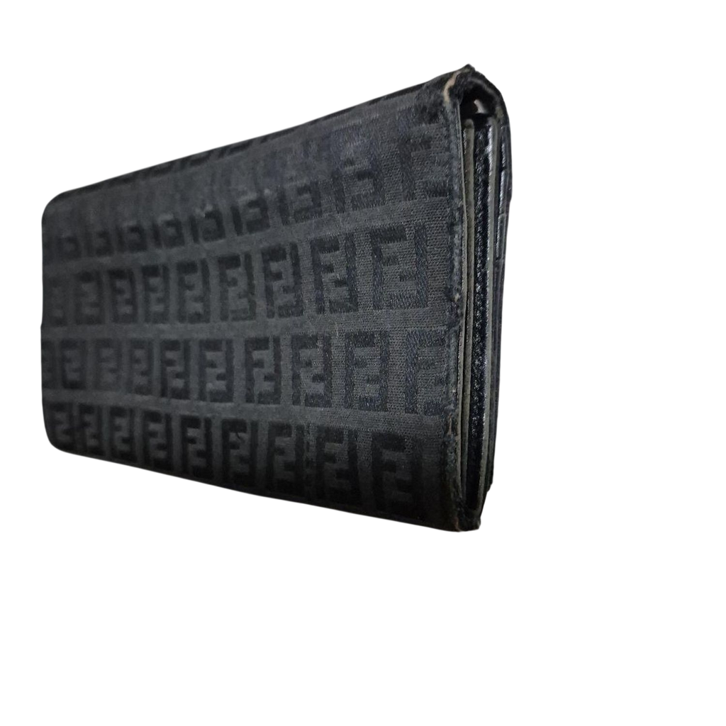 Fendi Black Zucca Monogram Bifold Wallet