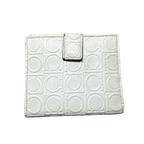 FERRAGAMO Portefeuille blanc à deux volets en relief