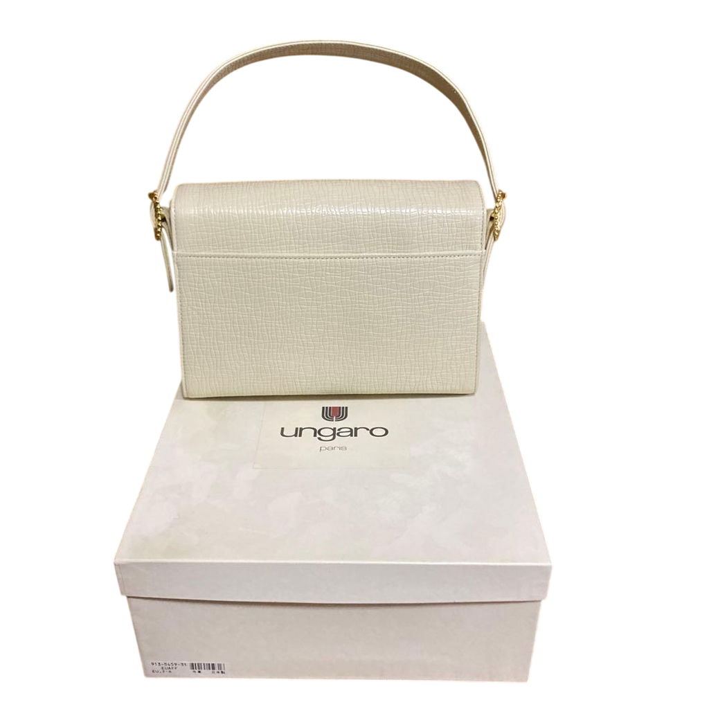 Ungaro Cream Leather Top Handle Bag