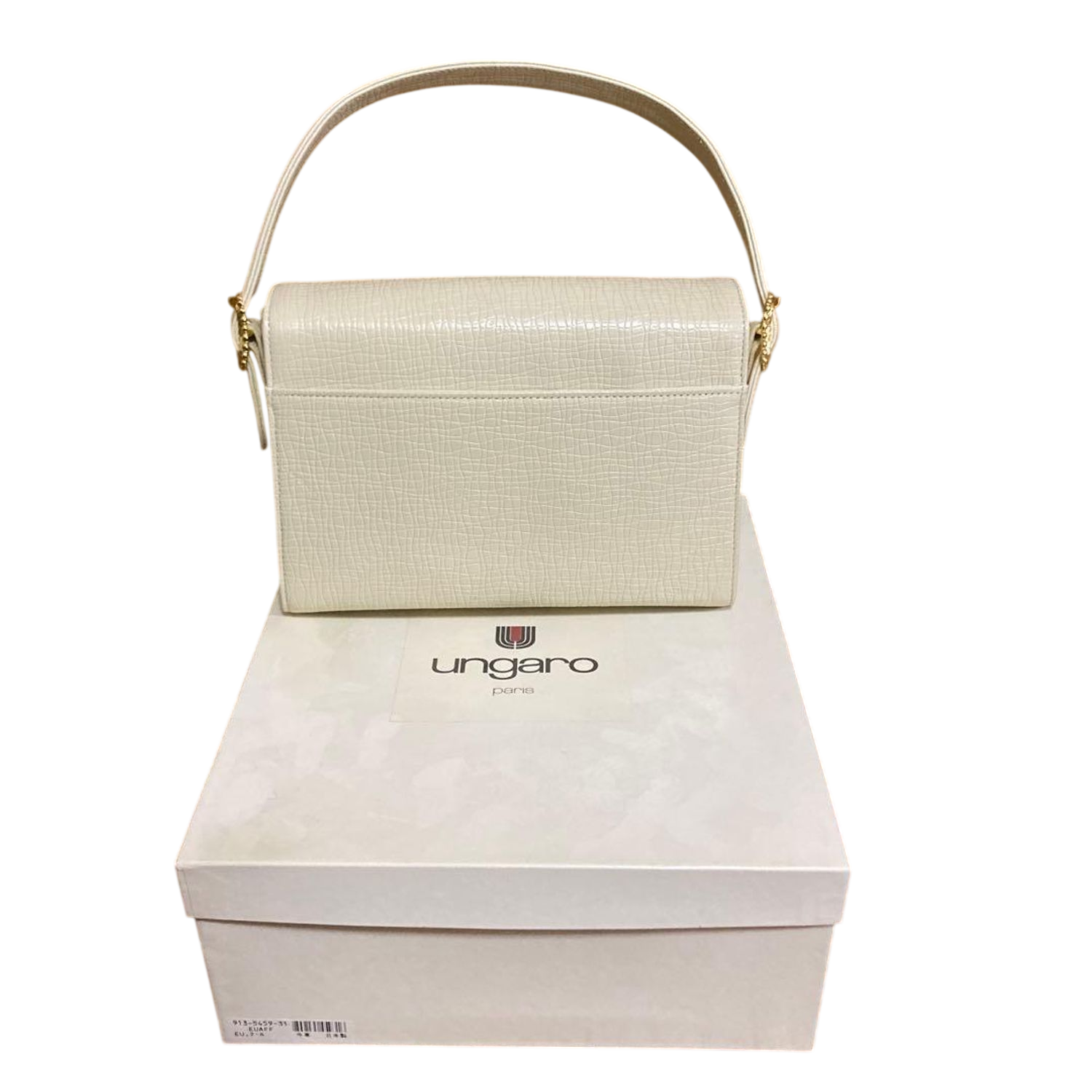 Ungaro Cream Leather Top Handle Bag