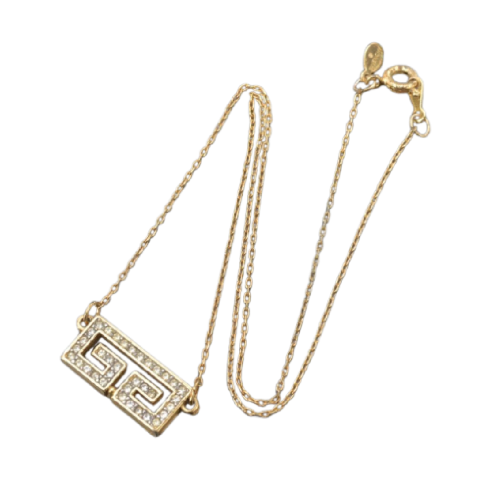 GIVENCHY Collier en or, logo, bijoux en strass, en excellent état