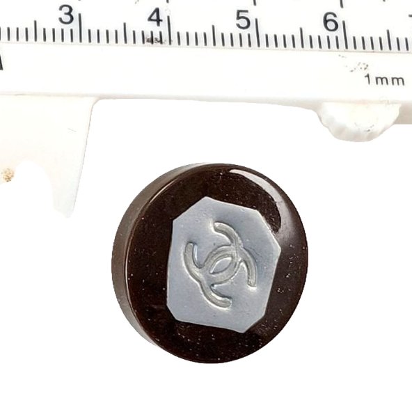 Chanel Earrings Brown Silver Vintage 1999 Spring Collection Clip-On CC Logo