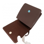 COURRÈGES Sac à main cuir suédé MARRON petit femme forme carrée