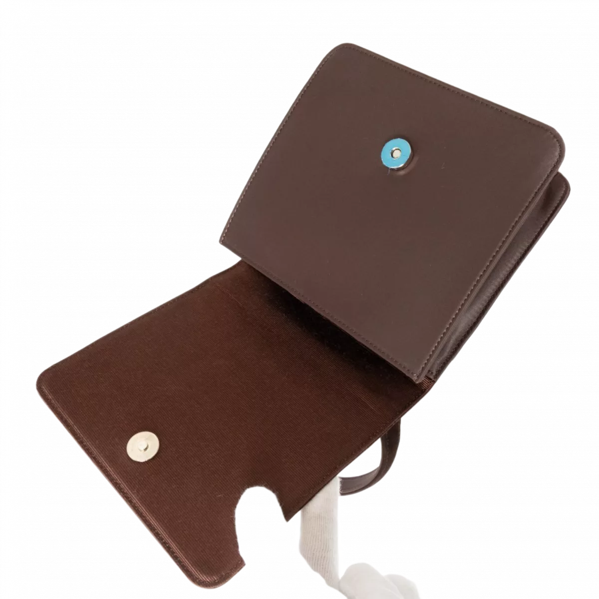 COURRÈGES Sac à main cuir suédé MARRON petit femme forme carrée