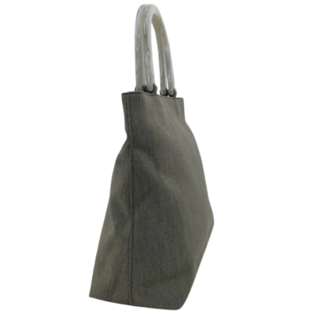 GIVENCHY Sac à main comme neuf, toile kaki anse blanche