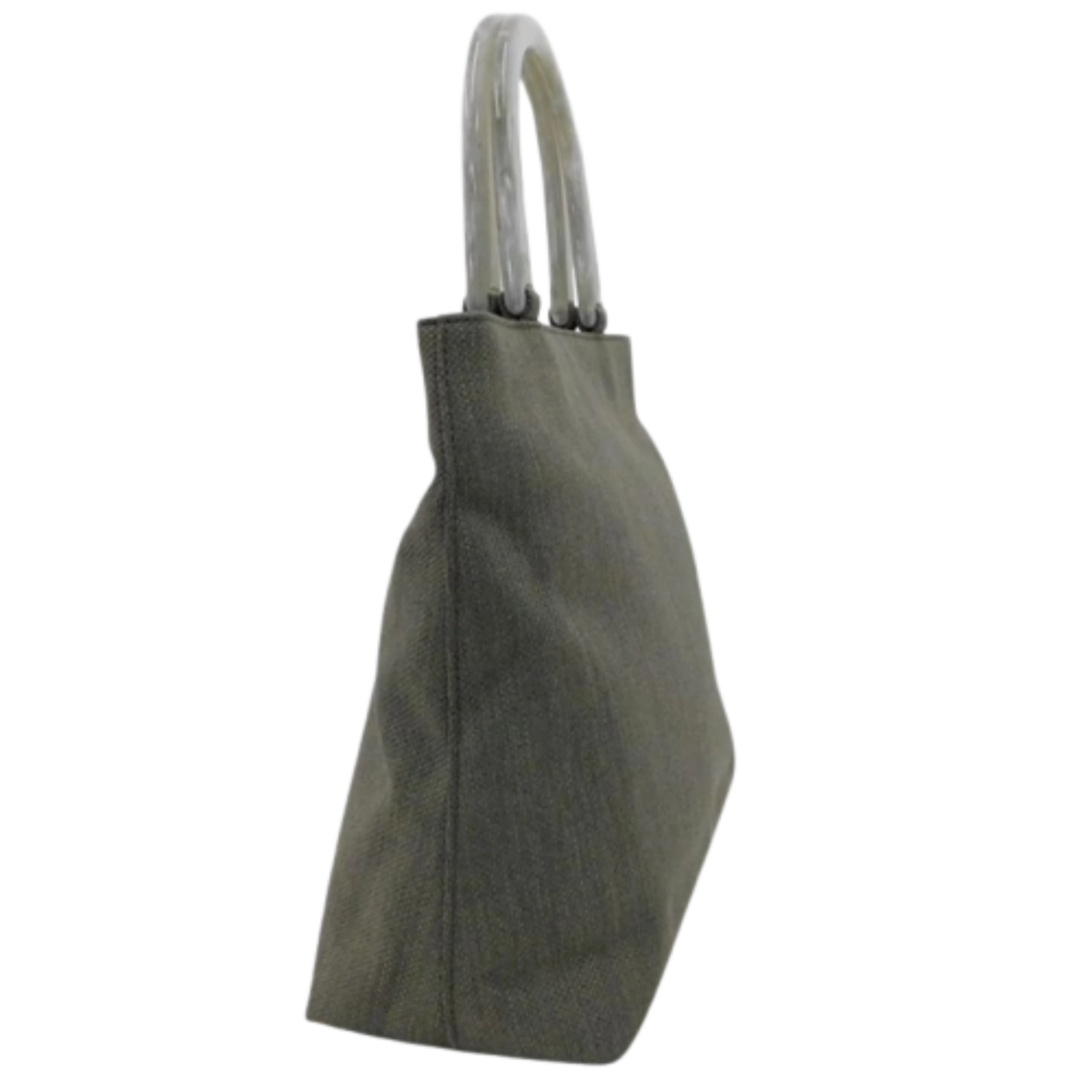 GIVENCHY Sac à main comme neuf, toile kaki anse blanche