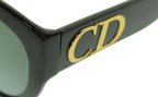 Christian Dior Sunglasses Black Cat-eye Gold CD Logo DDiorF Italy