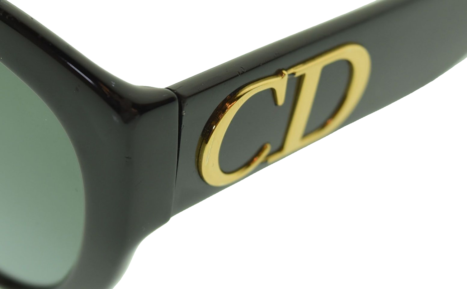 Christian Dior Sunglasses Black Cat-eye Gold CD Logo DDiorF Italy