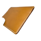 Courrèges Card Holder Brown Leather Vintage Slim ID Window Case