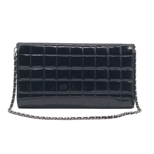 CHANEL Black Patent Leather Chocolate Bar WOC