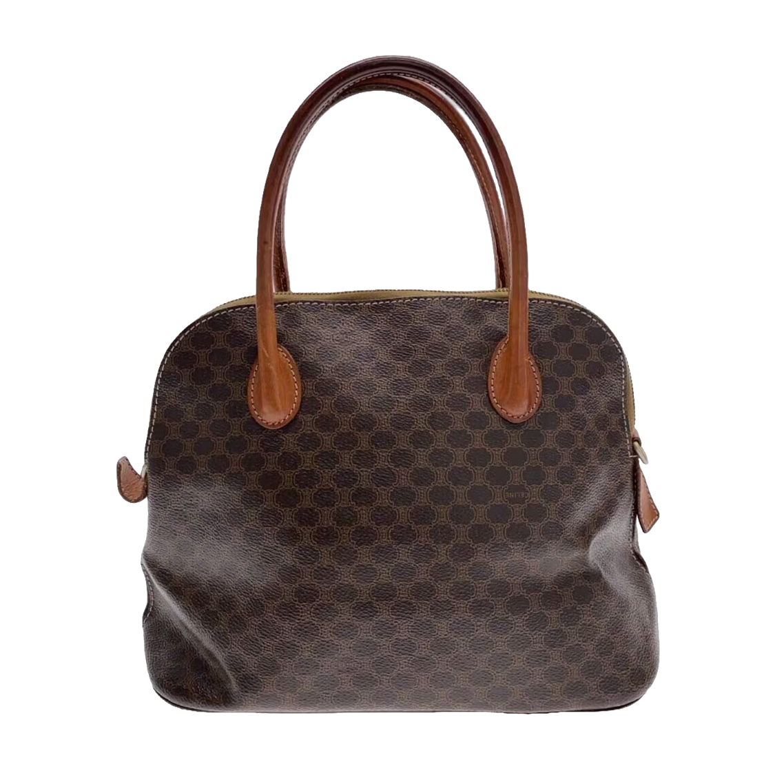CÉLINE Paris Sac tote à main toile Macadam marron dôme