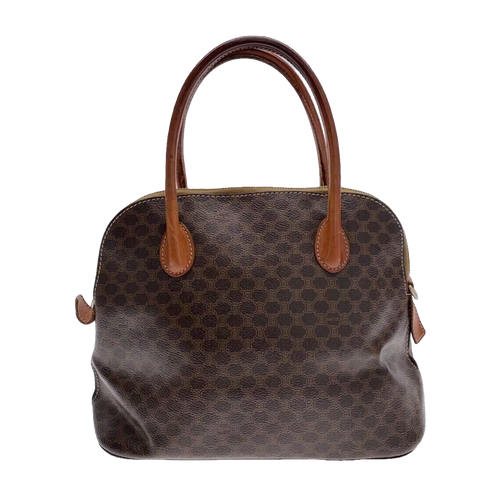 CÉLINE Paris Sac tote à main toile Macadam marron dôme
