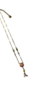 Courrèges Gold Tone Necklaces with Pearl and Beaded Pendants