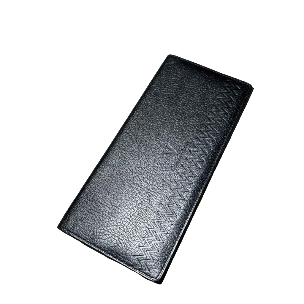 Giovanni Valentino Wallet Black Leather Long Bifold Italian Designer Vintage