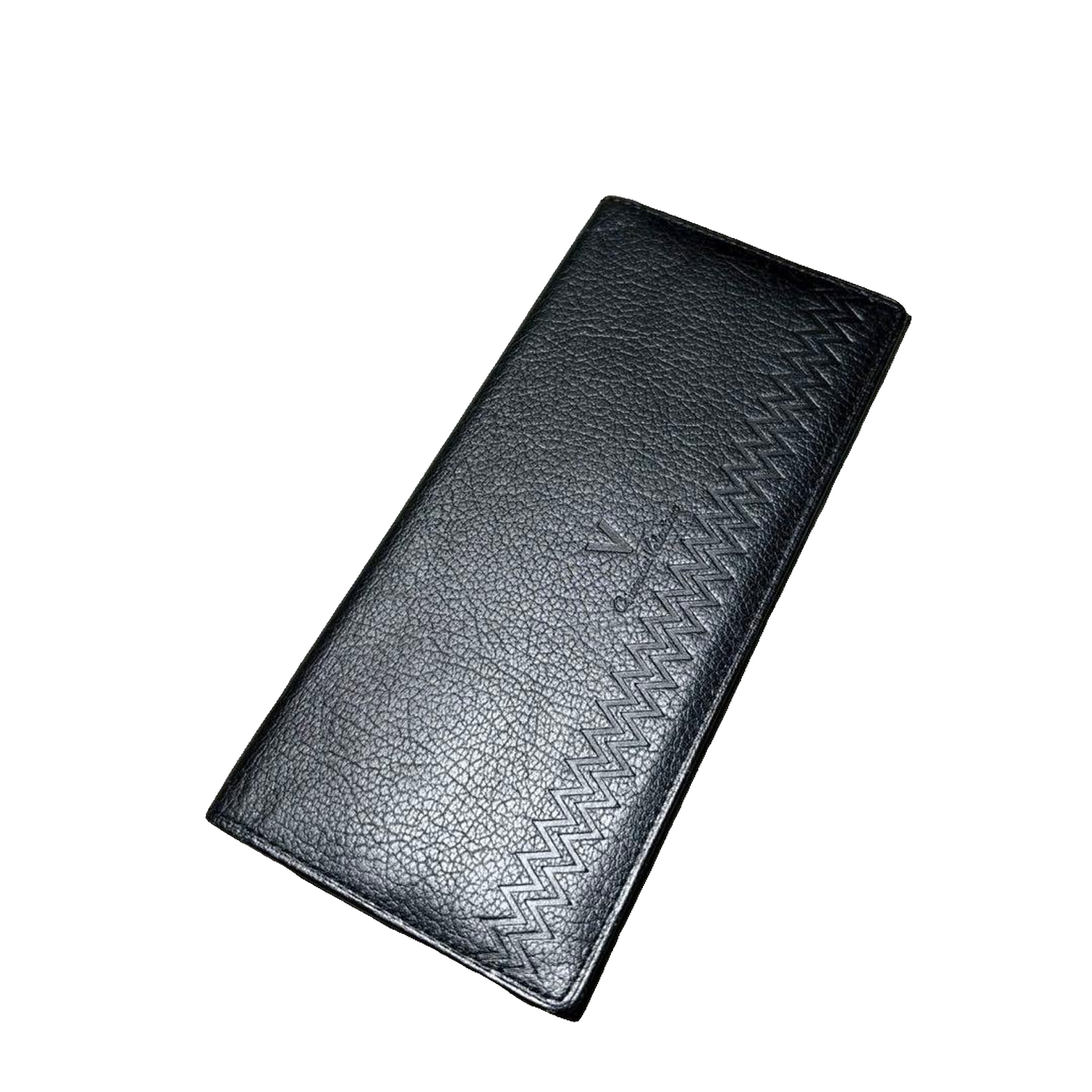 Giovanni Valentino Wallet Black Leather Long Bifold Italian Designer Vintage