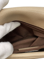 SALVATORE FERRAGAMO Sac pochette chaîne cuir saffiano beige nœud Vara