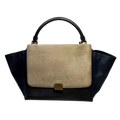 CELINE Sac Trapeze noir & avant beige wbandoulliere
