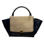 CELINE Sac Trapeze noir & avant beige wbandoulliere