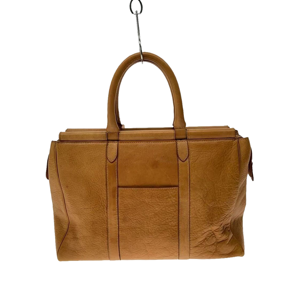 COURRÈGES Sac malette cuir naturel effet bambou