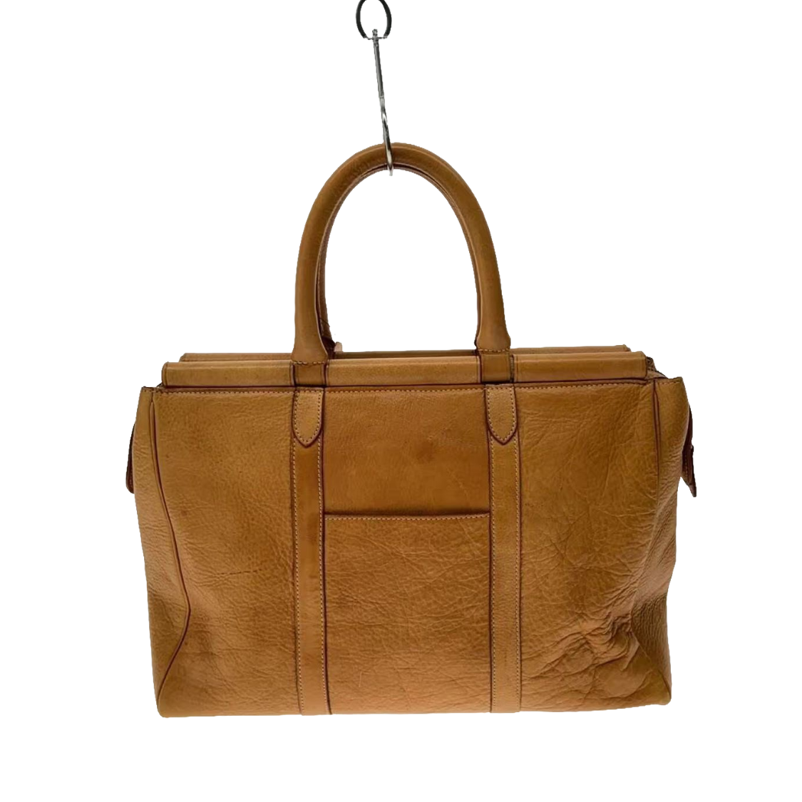 COURRÈGES Sac malette cuir naturel effet bambou
