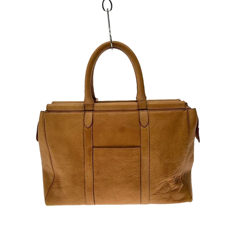 COURRÈGES Sac malette cuir naturel effet bambou