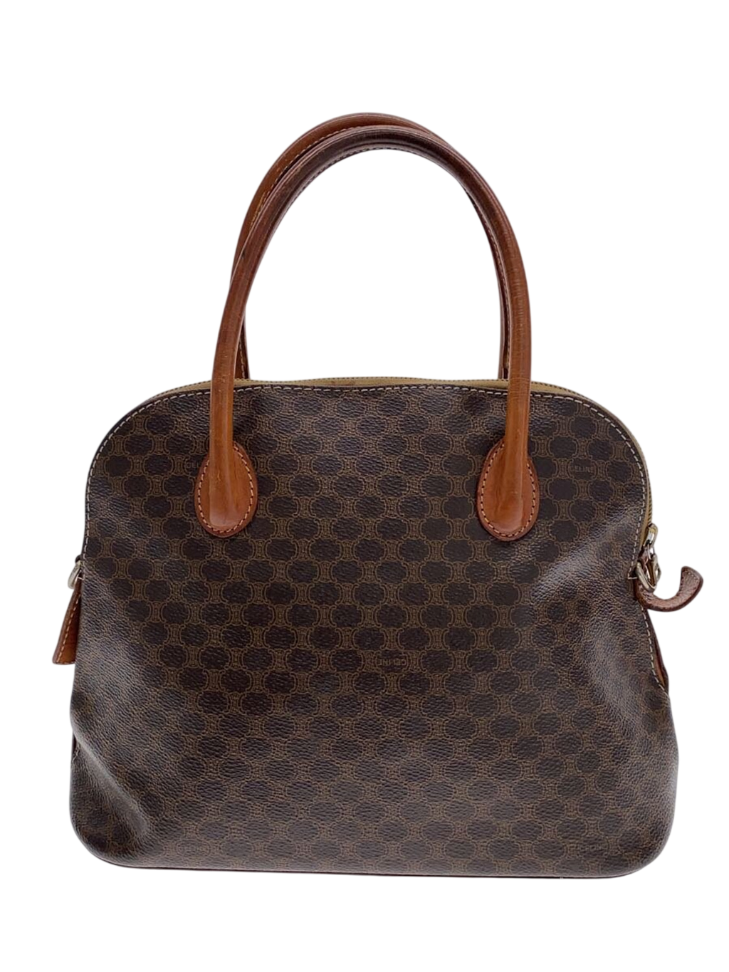 CÉLINE Paris Sac tote à main toile Macadam marron dôme