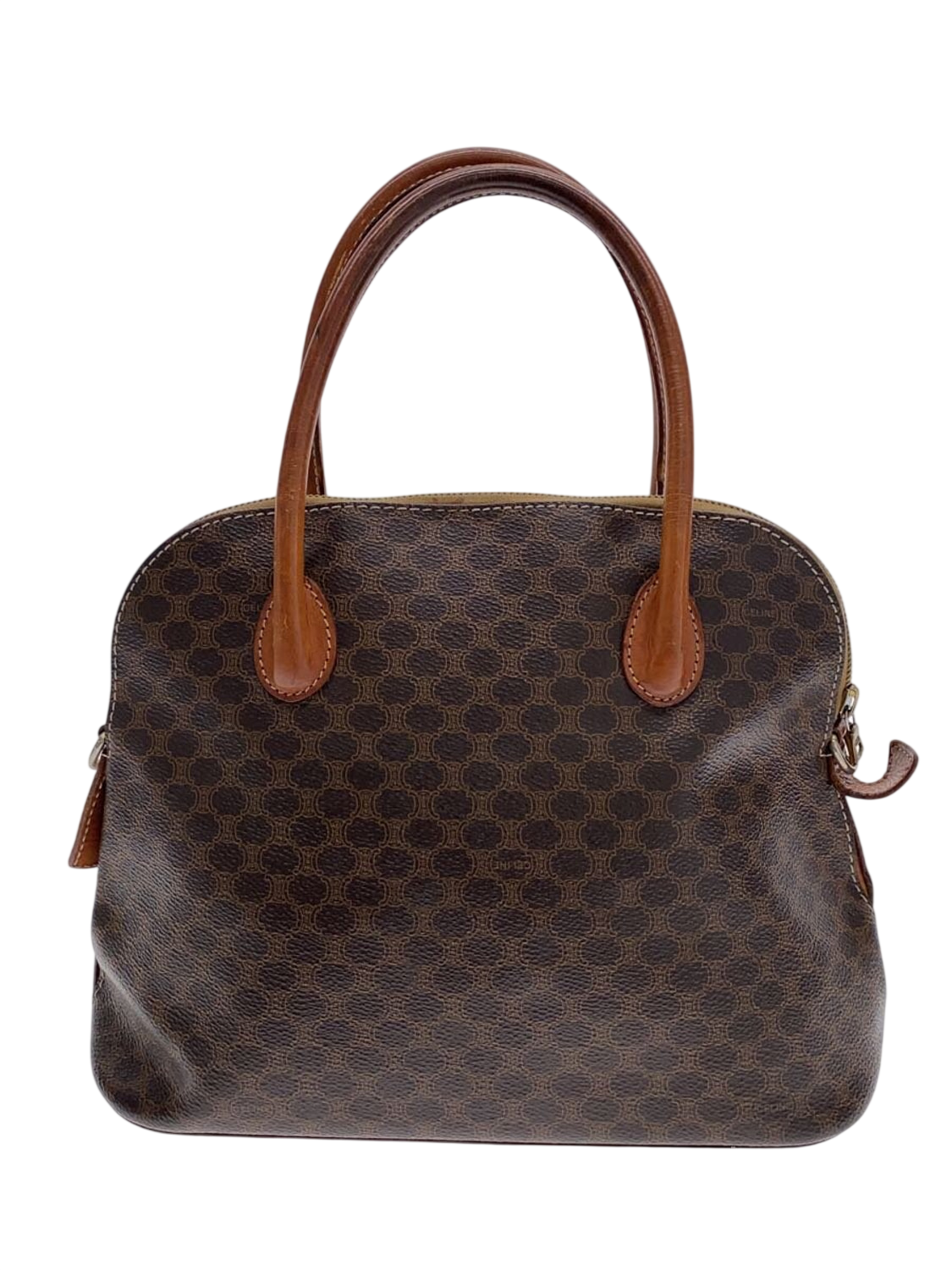 CÉLINE Paris Sac tote à main toile Macadam marron dôme