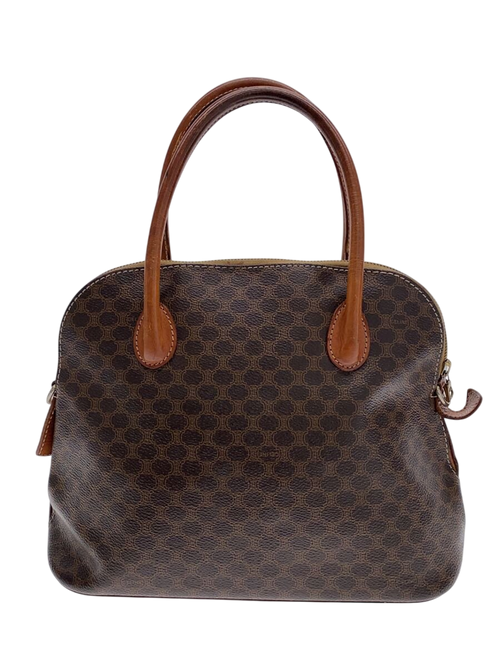 CÉLINE Paris Sac tote à main toile Macadam marron dôme