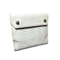 FERRAGAMO Portefeuille blanc à deux volets en relief