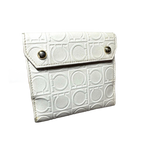 FERRAGAMO Portefeuille blanc à deux volets en relief
