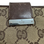 GUCCI Portefeuille long toile GG beige & marron Gucci argenté
