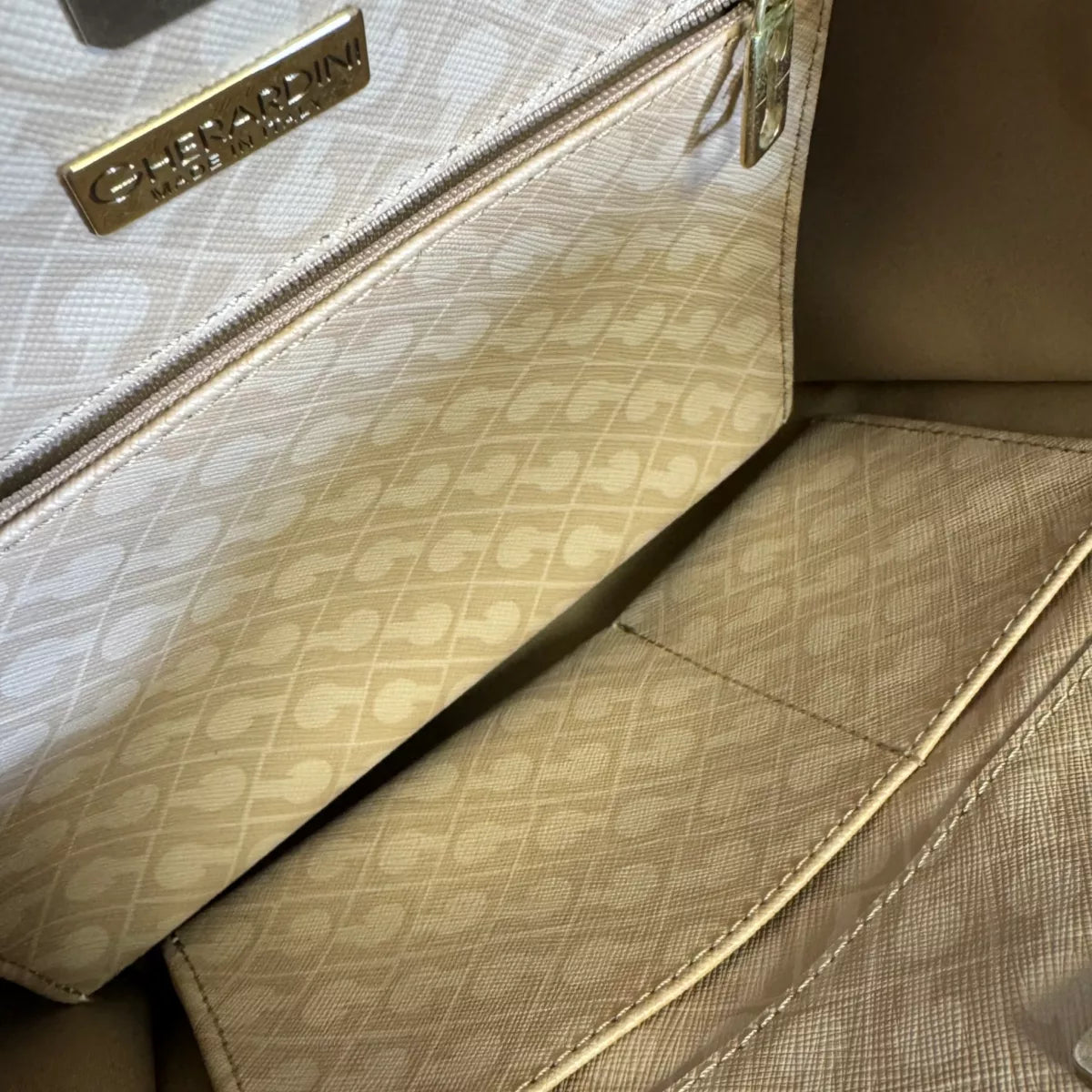 GERARDINI Sac Gérardini rose blanc monogrammé du logo