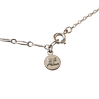 Courreges Necklace Silver Dolphin Pendant Two-Tone Gold Accent AC Logo Vintage