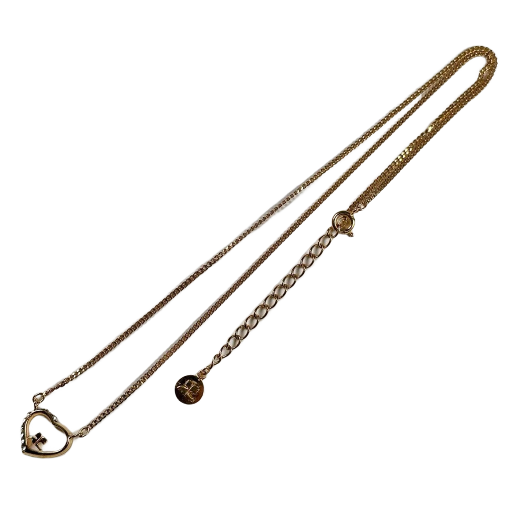 COURRÈGES Collier Cœur Or Logo avec Pierre