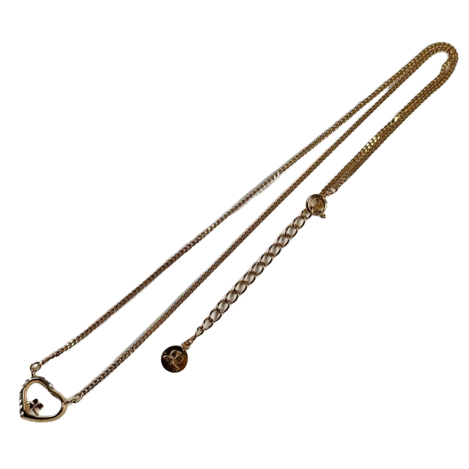 COURRÈGES Collier Cœur Or Logo avec Pierre