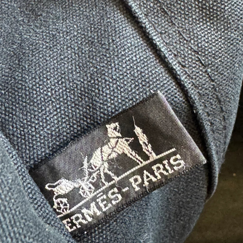 HERMÈS Fourre-tout gris/noir avec bandes GM