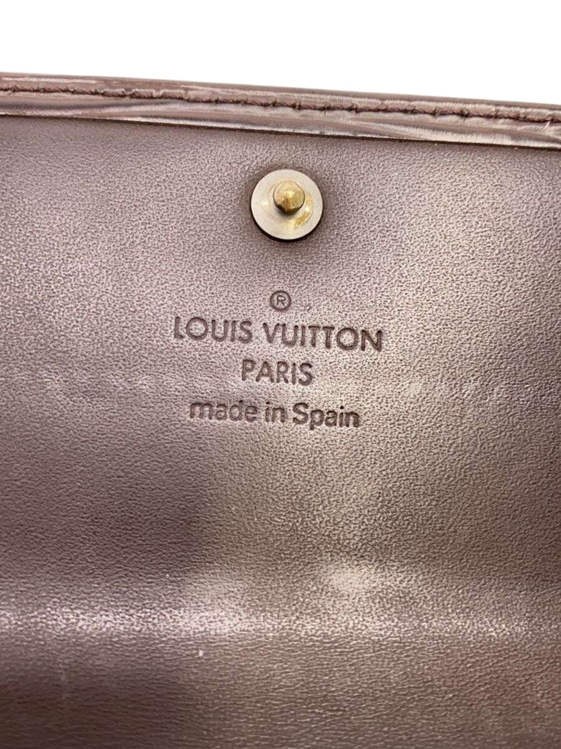 LOUIS VUITTON Portefeuille long Sarah cuir Épi marron quincaillerie dorée