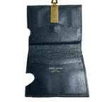 Pierre Balmain Portefeuille bleu marine en toile monogrammée, style vintage, à deux volets, fabriqué au Japon
