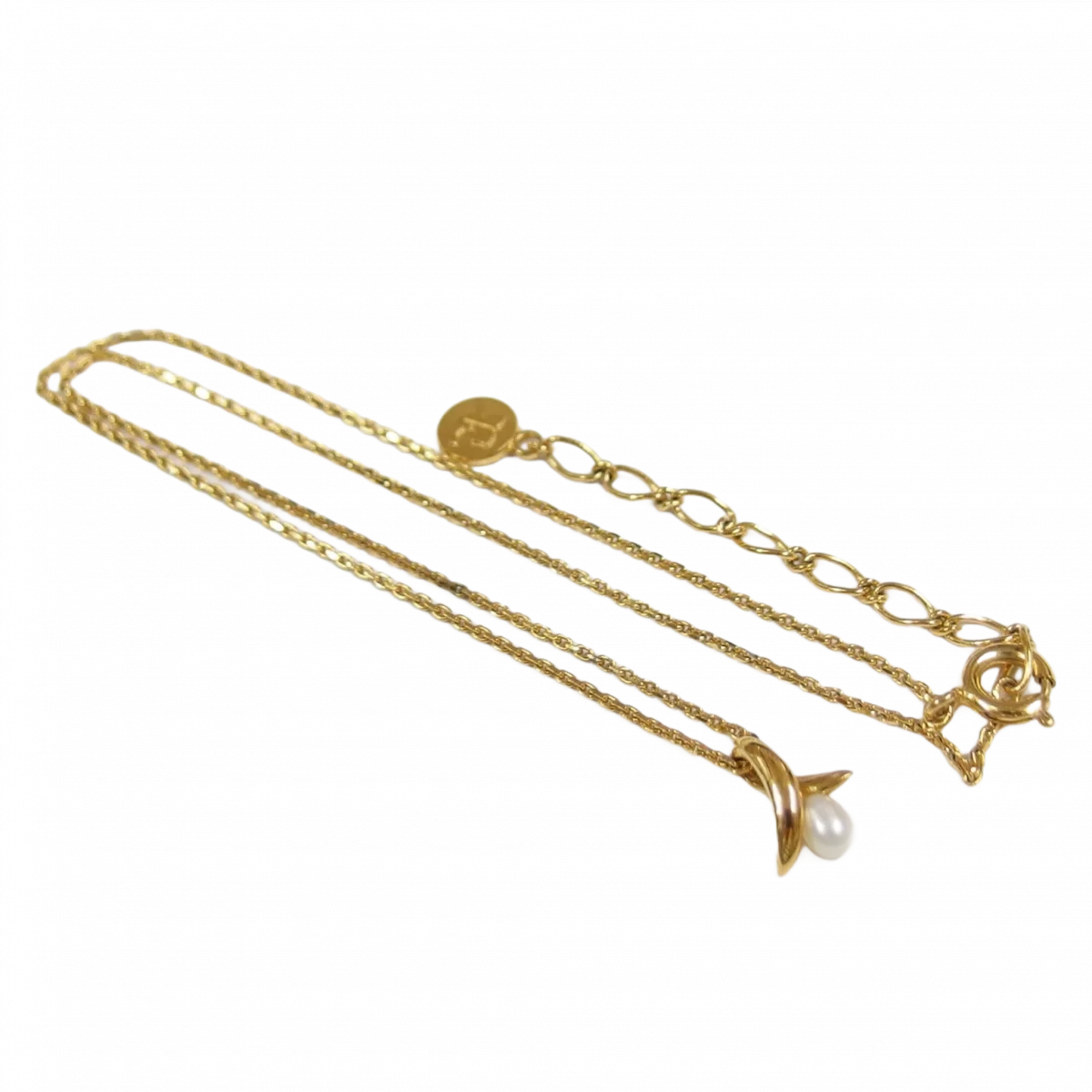 COURRÈGES LOTX2 Collier Courreges or et argent perles vendu à l'unité