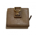 GUCCI Portefeuille Gucci anneaux or toile GG rosé beige