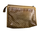 Celine Clutch Brown Macadam Monogram Vintage Canvas Cosmetic Pouch Bag