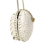 Courrèges Elegant White Woven Mini Bag with Chain Strap