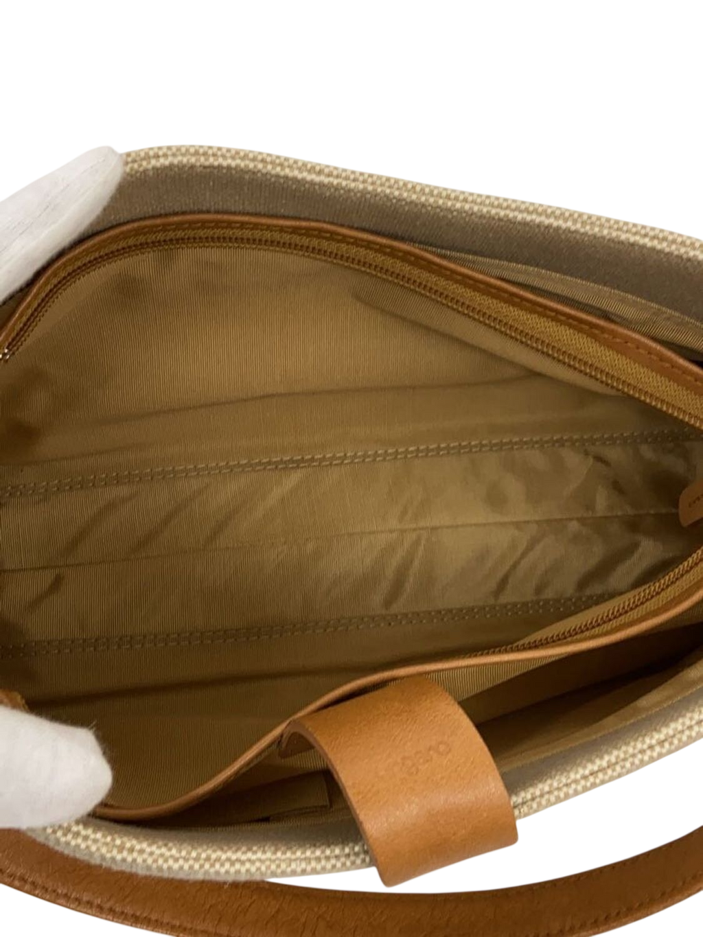 Ungaro Beige Canvas & Leather Shoulder Bag