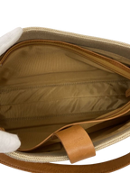 Ungaro Beige Canvas & Leather Shoulder Bag