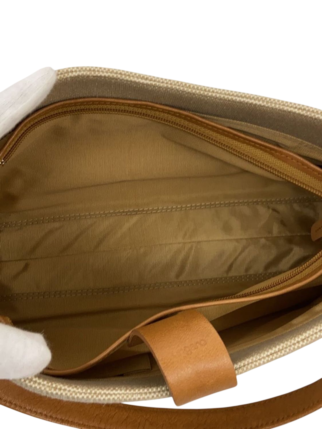 Ungaro Beige Canvas & Leather Shoulder Bag